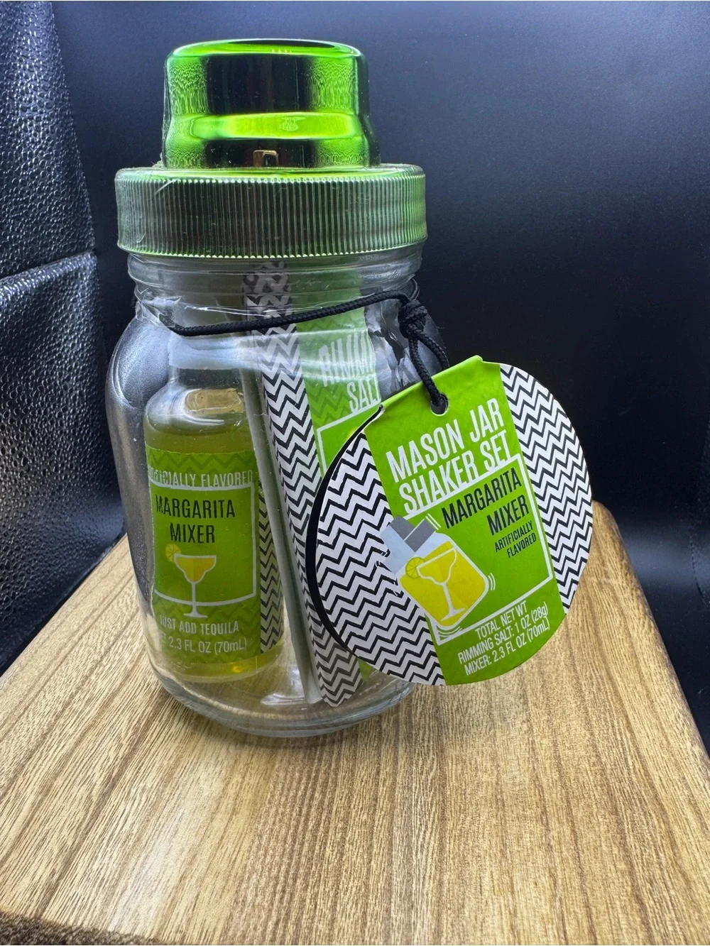 Mason Jar Shaker Set - Margarita Mixer in Lime Green
